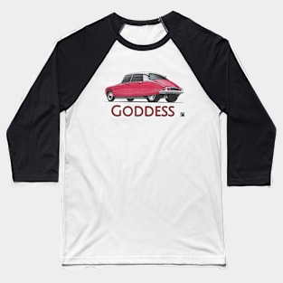 Geo3Doodles Red Goddess Script Doodle Baseball T-Shirt